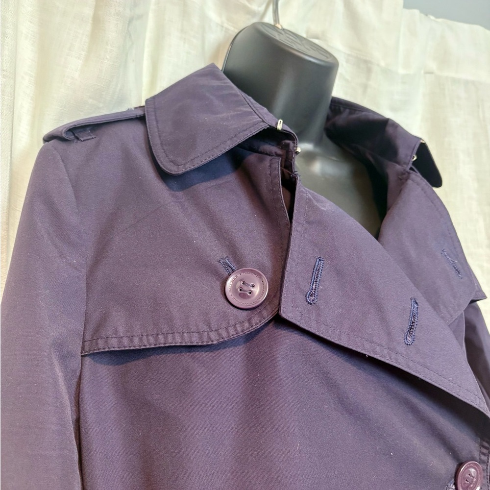Chic Women's Dark Navy Cotton Lined Trench Coat